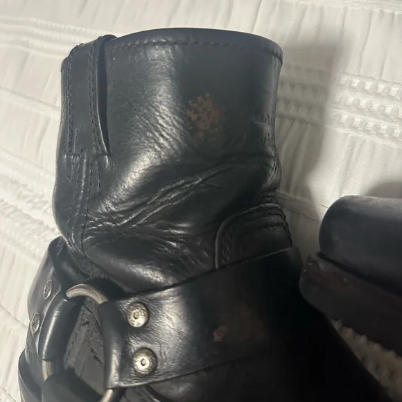 Harley Davidson Black Leather Harness Ankle Boots - Picture 5 of 13
